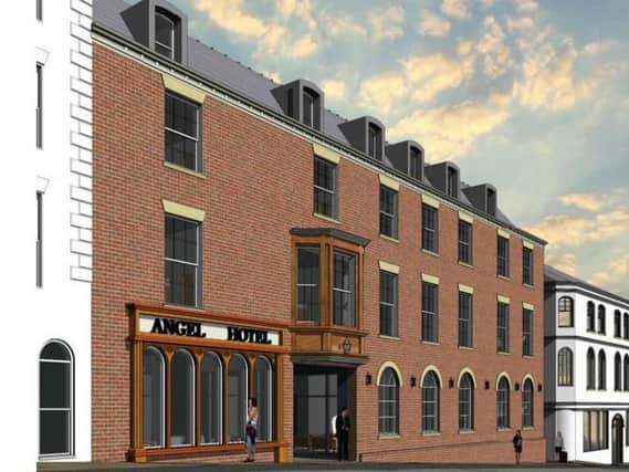 Artist's impression of the new-look Angel Hotel, as seen looking south down Bridge Street.