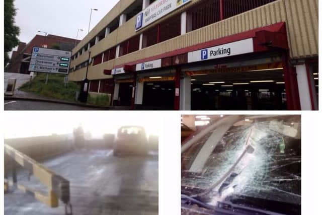 A barrier in the Mayorhold car park smashed through the family's windscreen.