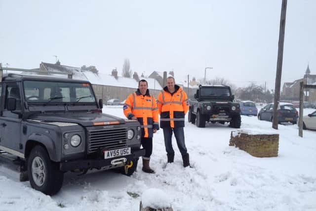 Pictured: L-R: Chairman, Gordon Brown and volunteer, Mark Solesbury. Photo by Rebecca Solesbury.