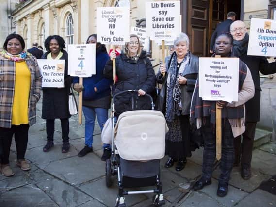 Campaigners gathered outside Northampton county hall before a full council meeting in November. (Picture: Kirsty Edmonds)
