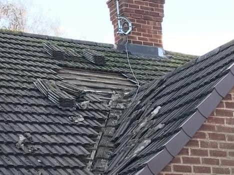 The rogue traders tore tiles off of the roof before claiming to find extensive damage - then offered to fix it for over 3,000.