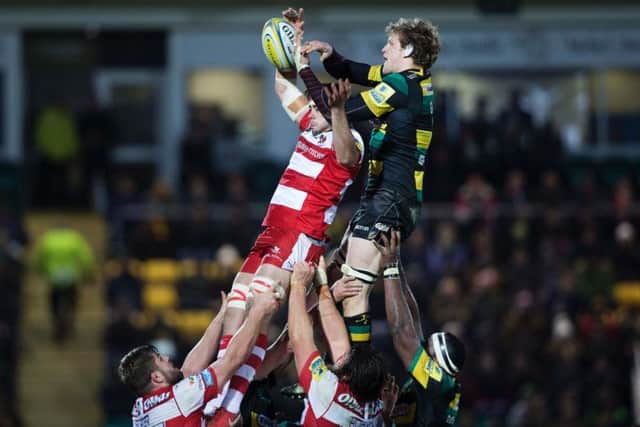 Jamie Gibson helped Saints beat Gloucester before being given last weekend off (picture: Kirsty Edmonds)