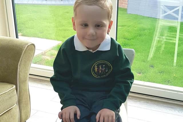 Harry is fundraising for a life-changing operation, which will help him use his legs unaided by his mum and dad.