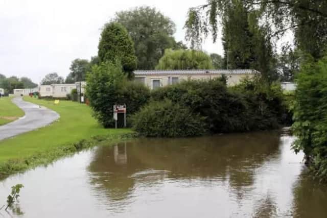 Cogenhoe Mill Caravan Site is subject to a flood warning. Editorial image.
