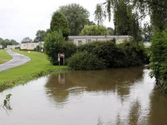 Cogenhoe Mill Caravan Site is subject to a flood warning. Editorial image.