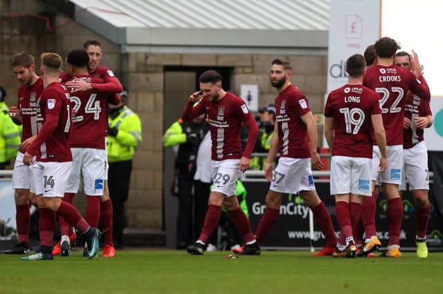 ON TARGET AGAIN: John-Joe O'Toole celebrates his third goal in three games alongside team-mates. Pictures: Sharon Lucey