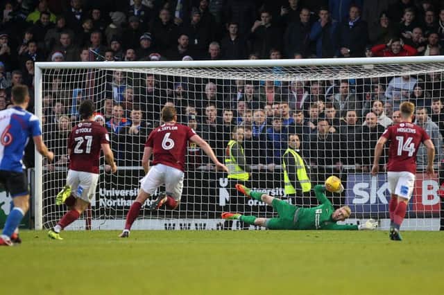 David Cornell's late penalty saved earned the Cobblers a point against Blackburn last month. Pictures: Sharon Lucey