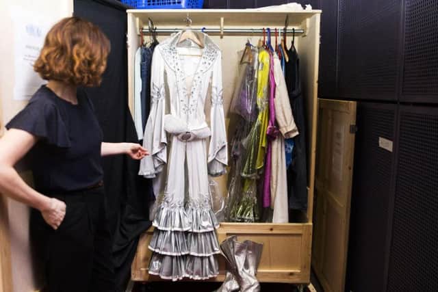Donna's Super Trouper outfit remains behind the stage back drop ready for her quick changes. Pictures: Kirsty Edmonds.