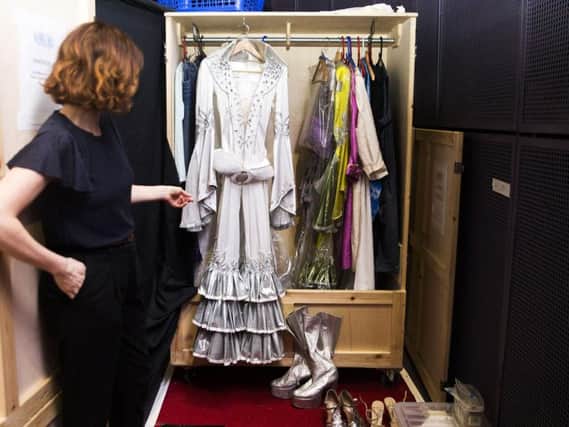 Donna's Super Trouper outfit remains behind the stage back drop ready for her quick changes. Pictures: Kirsty Edmonds.