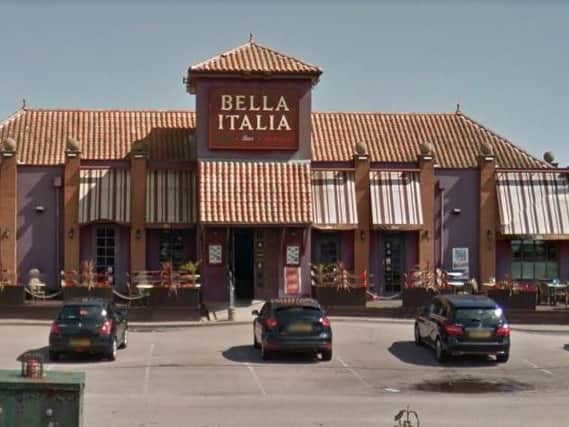 The family had to go to hospital after the attack outside Bella Italia, Sixfields.