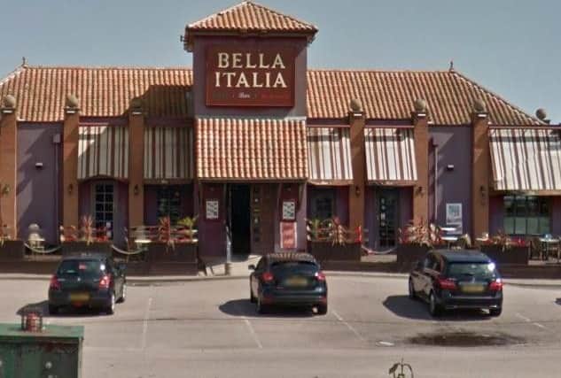 The family was assaulted as they left the Bella Italia in Sixfields.
