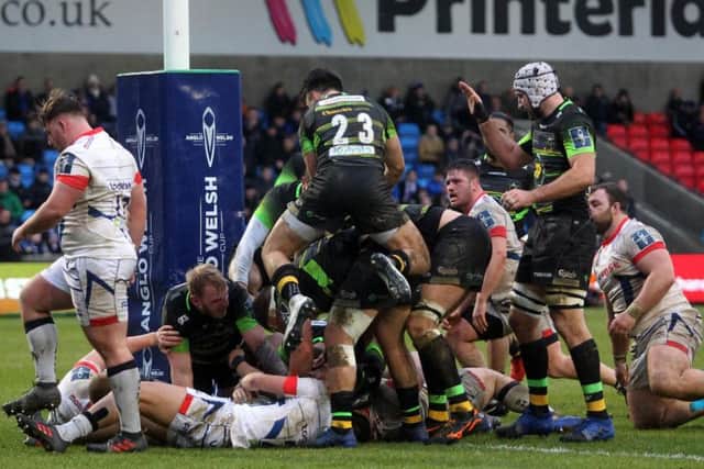 Nafi Tuitavake was bundled over for the winning try against Sale on Saturday (picture: Sharon Lucey)