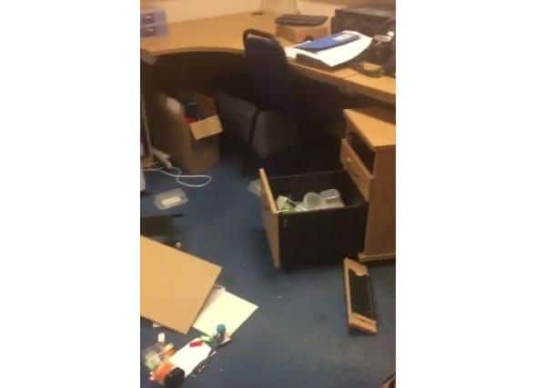 Some of the damage caused during the break-in