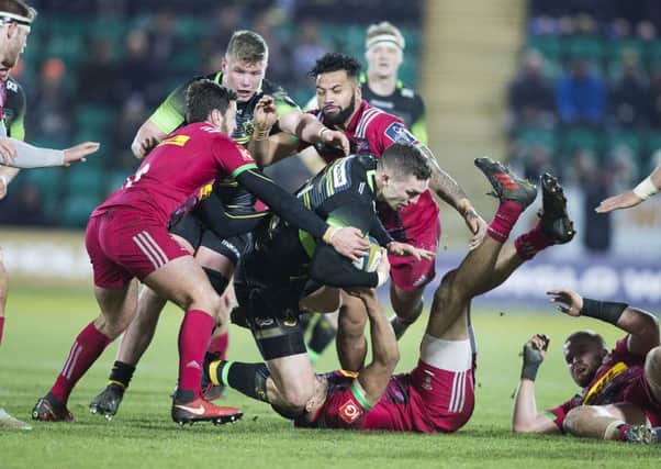 George North in the thick of the action during Saints' win over Harlequins (Picture: Kirsty Edmonds)