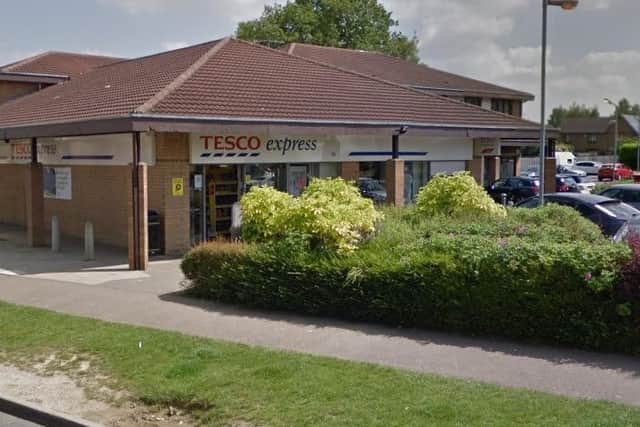 The two men broke into the Tesco Express in Bordeaux Close, Duston, using crowbars.