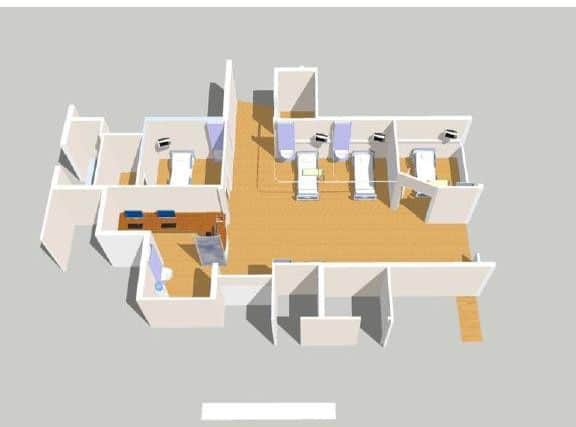 Architect drawings show the layout of the new emergency assessment bay.