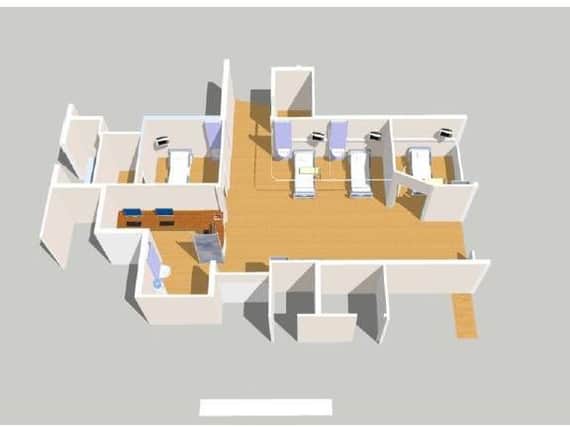 Architect drawings show the layout of the new emergency assessment bay.