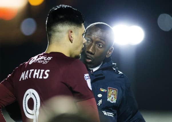 Boss Jimmy Floyd Hasselbaink gave Boris Mathis his Cobblers debut as a late substitute on Tuesday night