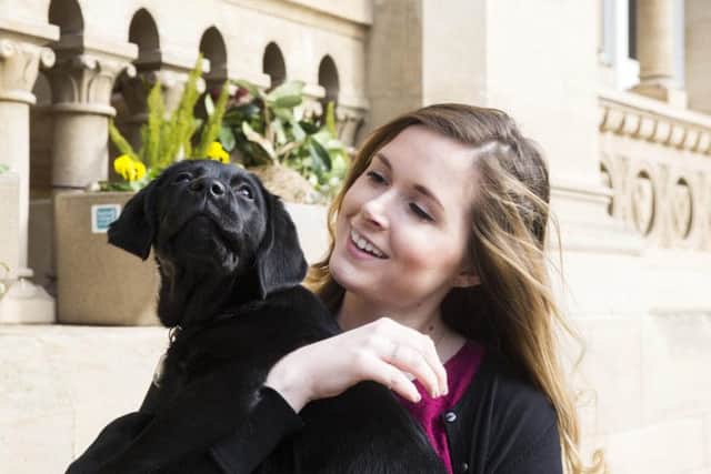 The Mayor of Northampton's Chloe Nelson with Chloe, a guide dog puppy-in-training named in her honour.