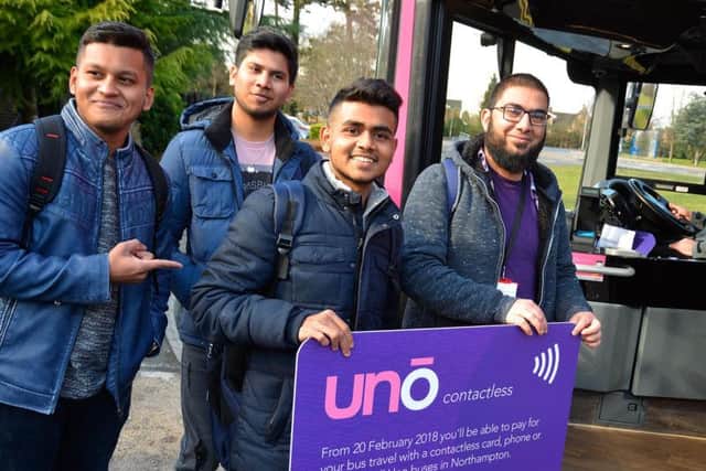 Students boarding with their bank card