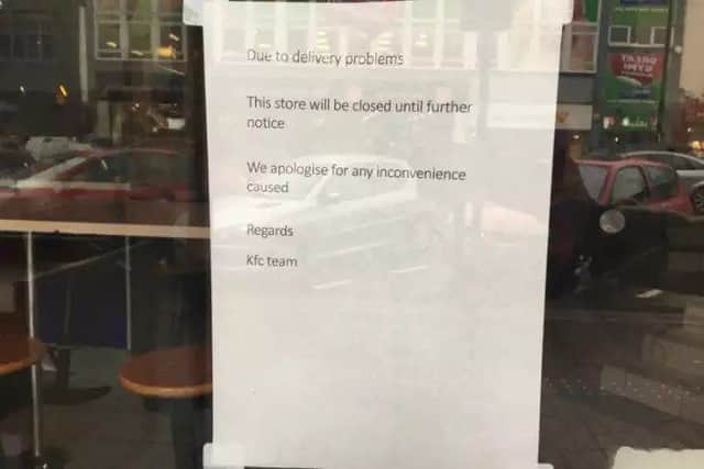 The sign that went in the Abington Street restaurant earlier this week
