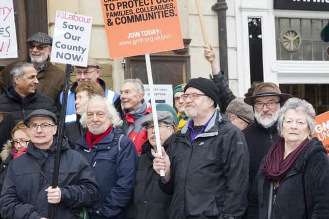 Members of the GMB formed part of today's protest.