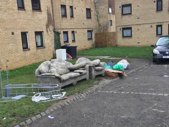 Sally says she reports fly-tipping on the Ecton Brook estate daily.