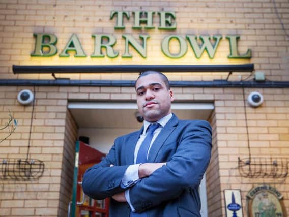 Councillor James Hill outside the Barn Owl pub before it closed.