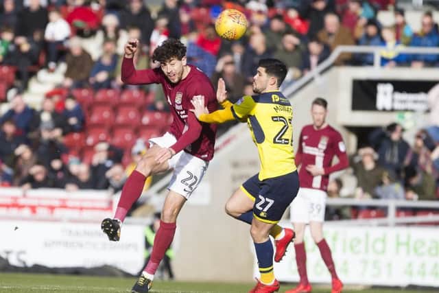 Matt Crooks in action during the Cobblers' 0-0 draw with Oxford United at Sixfields (Pictures: Kirsty Edmonds)