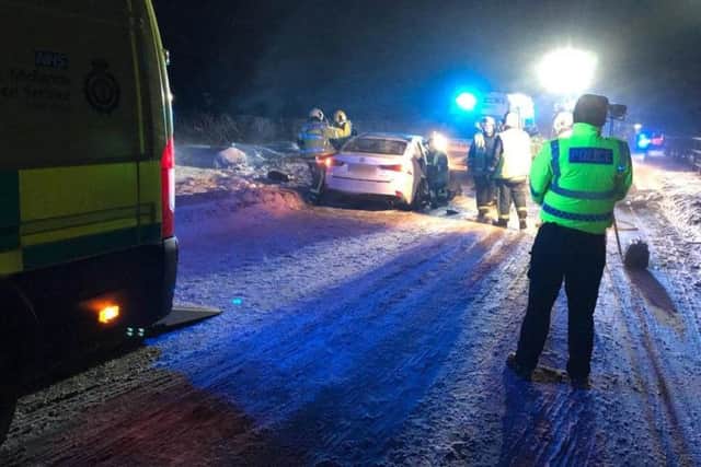 Emergency services on the scene along the A5199.