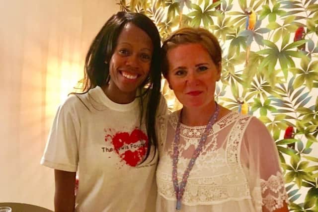 Pictured L-R: Lorraine Lewis of the Lewis Foundation with Leonie Heard of Breast Friends.