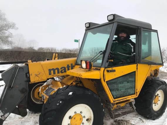 Tim Stevens spent five hours this morning clearing a snowy Northampton road.