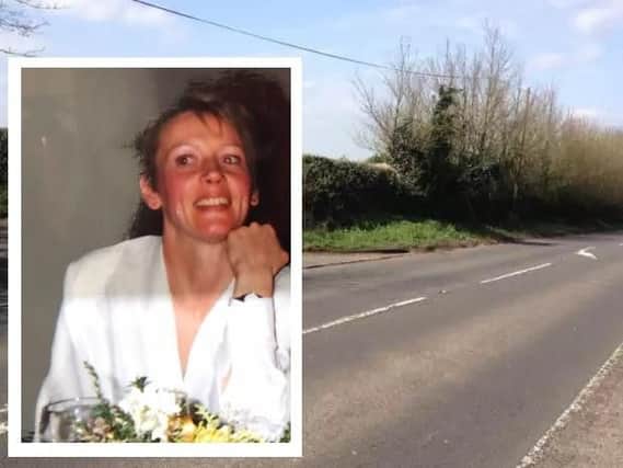 Mary Davies died when she was hit by a speeding car on the A508 while out running.