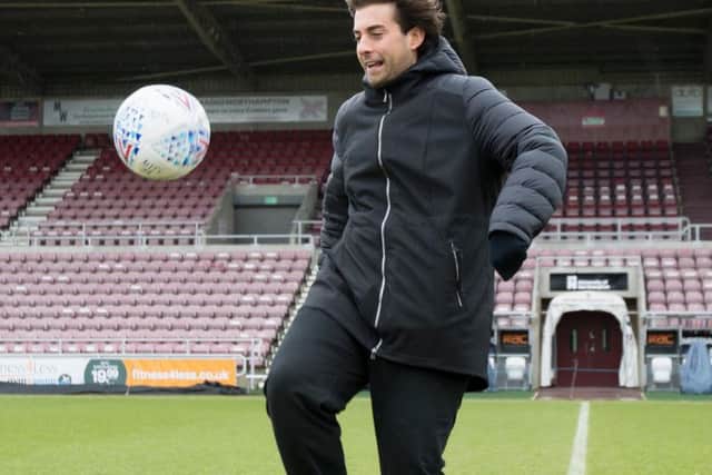 Arg was pictured doing some keepy-uppys this morning at the Cobblers (March 8).