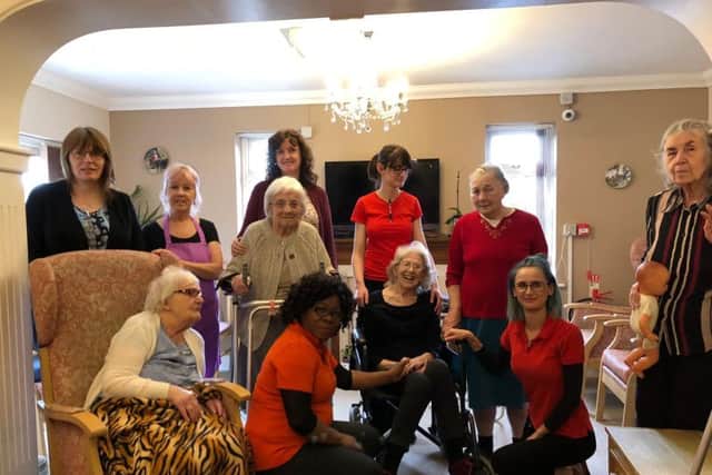 Bosses and care home residents at Boughton Lodge Care Home.