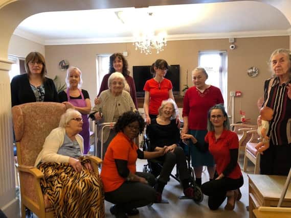 Bosses and care home residents at Boughton Lodge Care Home.