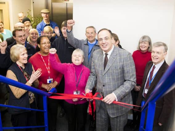 MP for Northampton North Michael Ellis cutting the ribbon at Spencer Contact on Friday (March 9).