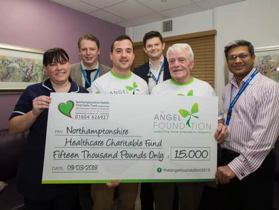 The Northamptonshire Healthcare Charitable Fund received 10,000 from The Angel Foundation yesterday for the new emergency assessment unit as well as 5,000 for a relatives assessment room.