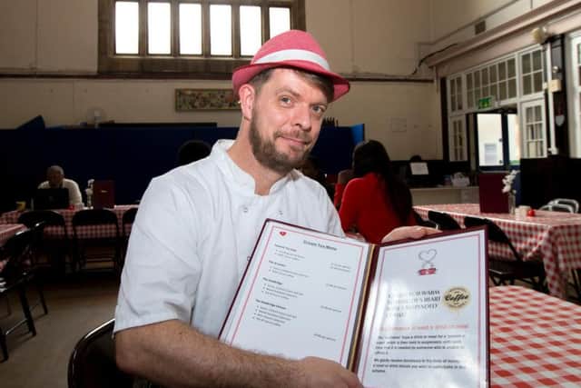 Andy Newitt cooks Spanish omelettes, roast dinners, burgers and homemade soup to provide people who are on a low income with a hot and vitamin-rich dinner.