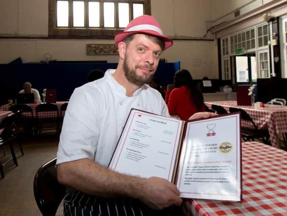 Andy Newitt cooks Spanish omelettes, roast dinners, burgers and homemade soup to provide people who are on a low income with a hot and vitamin-rich dinner.