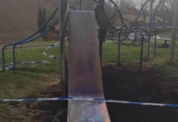 This slide was torched by vandal(s) last year and has since been removed.