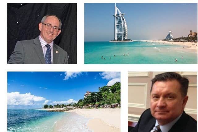 Paul Blantern, top left, was in Bali when a crucial government body visited the council in 2015. And Damon Lawrenson, bottom right, was on a plane to Dubai when the Section 114 notice was issued just last month. NNL-180315-144052005