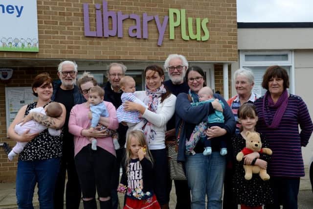 Protestors against the closure of Middleton Cheney Library in the south of the county.