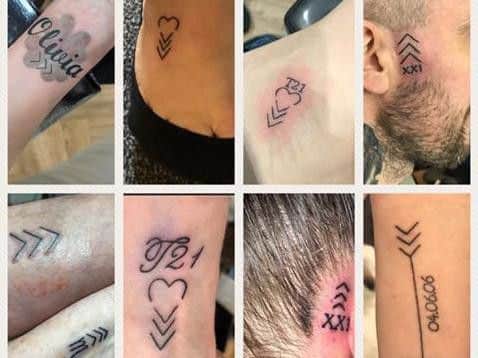 Uncles, aunties, mums, dads and grandparents were inked with different variations of the tattoo over the weekend.
