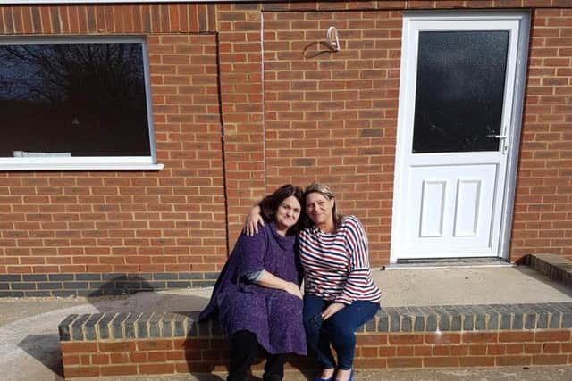 Pictured L-R: Nicole will manage the daycare centre and Amanda will be deputy boss. The pair are sat on the site of The Stables before doors open to clients later this month.