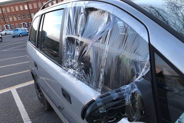 The gold Vauxhall Zafira was damaged during the impact.