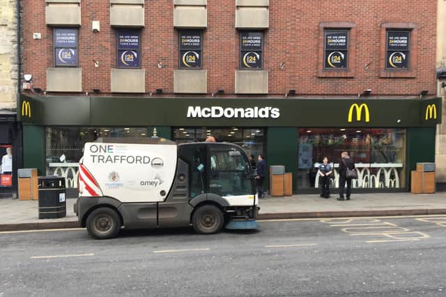 Police have launched a manhunt after a vicious assault in The Drapery.