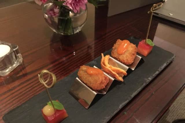 Tasty canaps before the three-course fine dining experience at Murrays.
