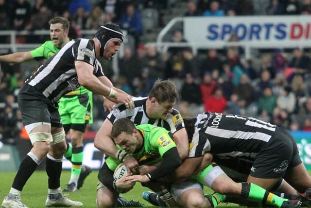 George North was in action for Saints at St James' Park (pictures: Sharon Lucey)