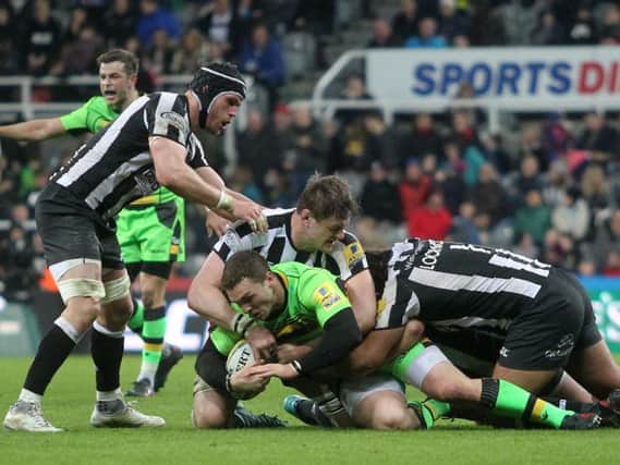George North was in action for Saints at St James' Park (pictures: Sharon Lucey)